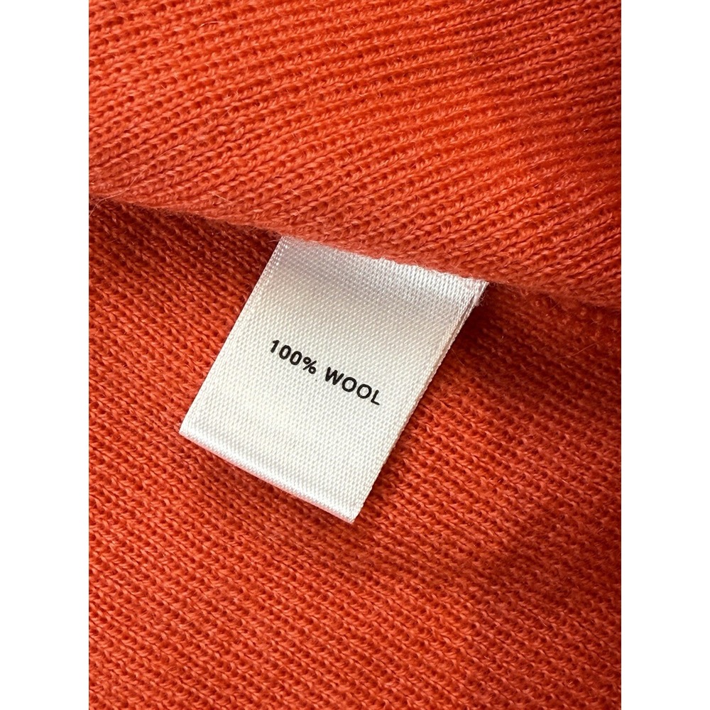 St John Orange V Neck Top Sleeveless Tank Sweater Knit 100% Wool Size M - Picture 7 of 10